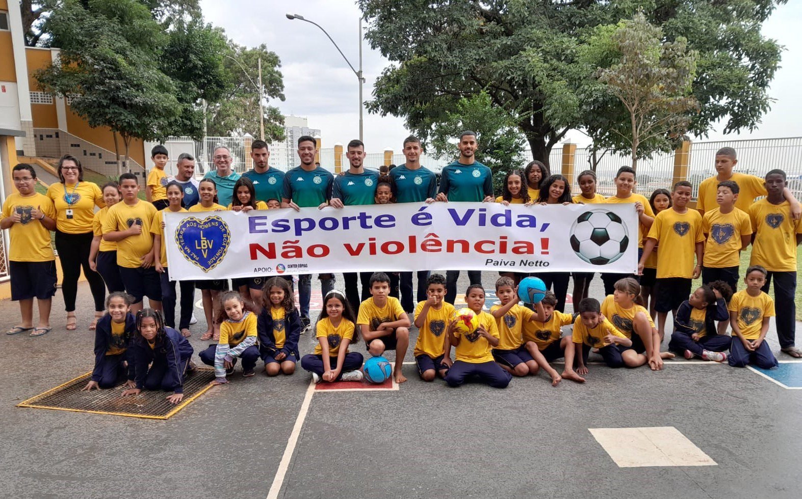 Faixa campanha pela Paz nos ambientes esportivos