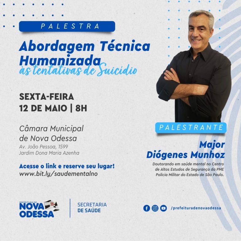 Convite Palestra Saúde Mental x Suicídio Major Diógenes PMNO 2023-05-12