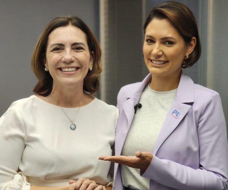 Foto - rosana Valle e Michele Bolsonaro