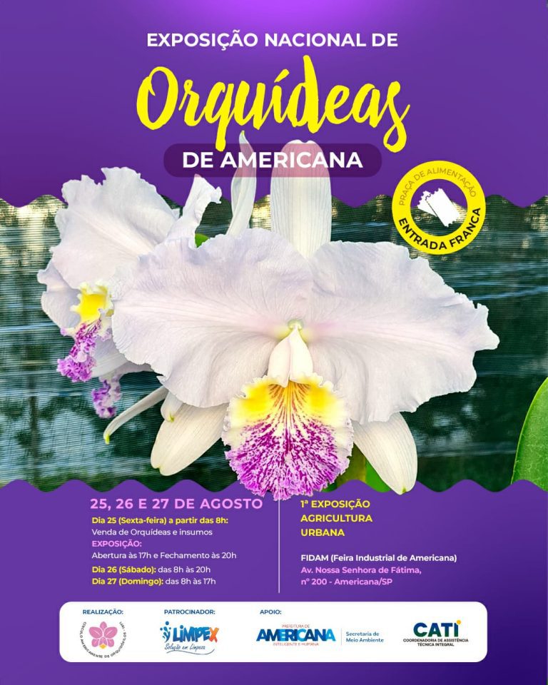 Exposições de Orquídeas e de Agricultura Urbana em agosto