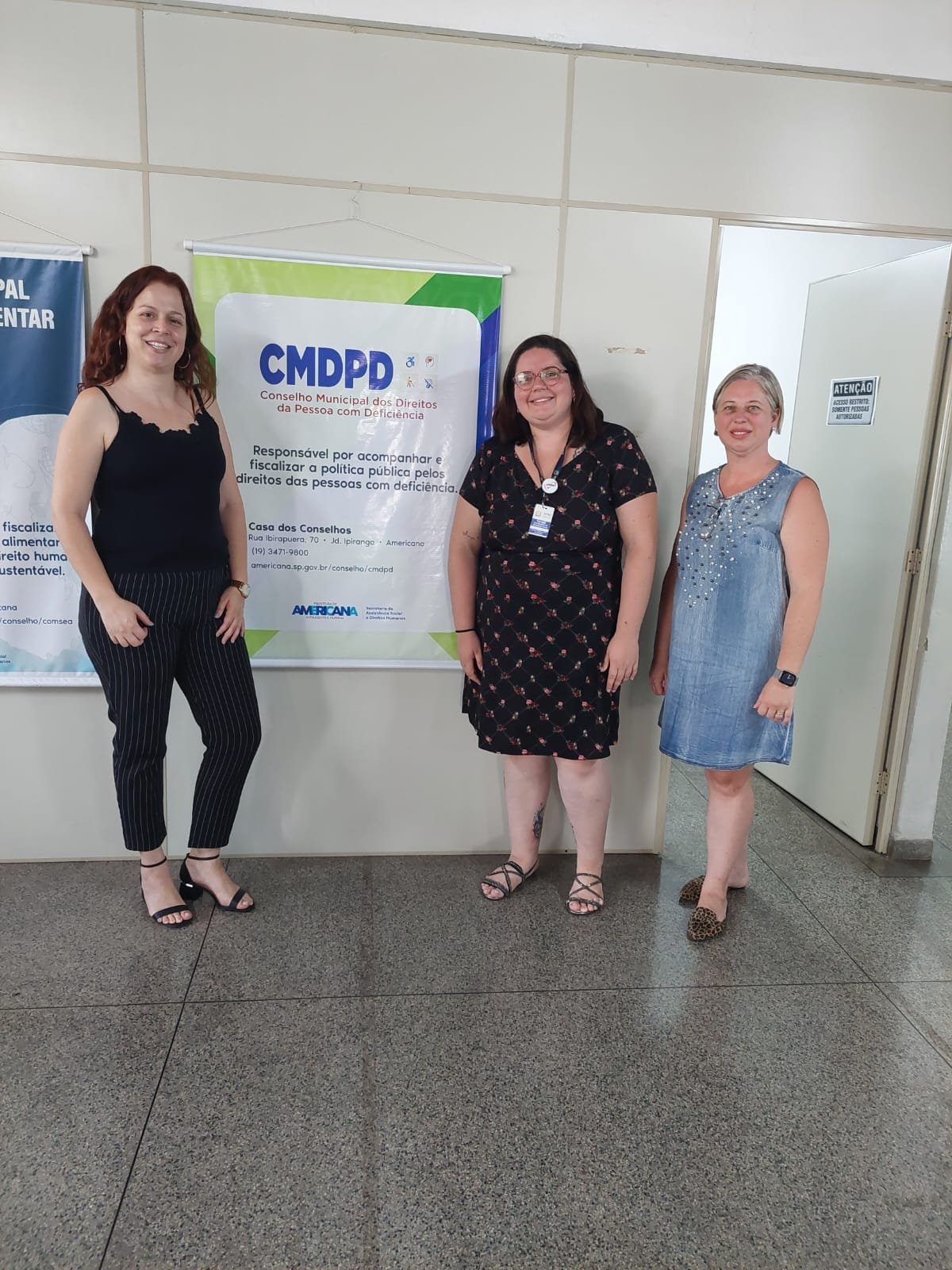 Nova diretoria do CMDPD Janaína, Tayne e Samira