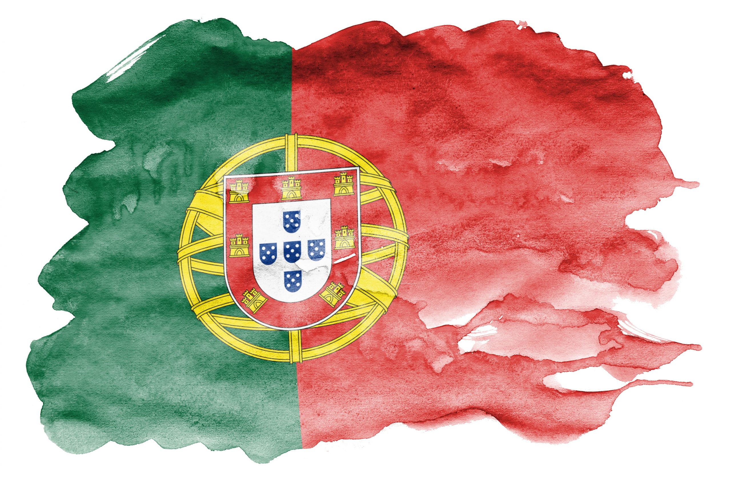 arte com bandeira portuguesa em aquarela - comprimida