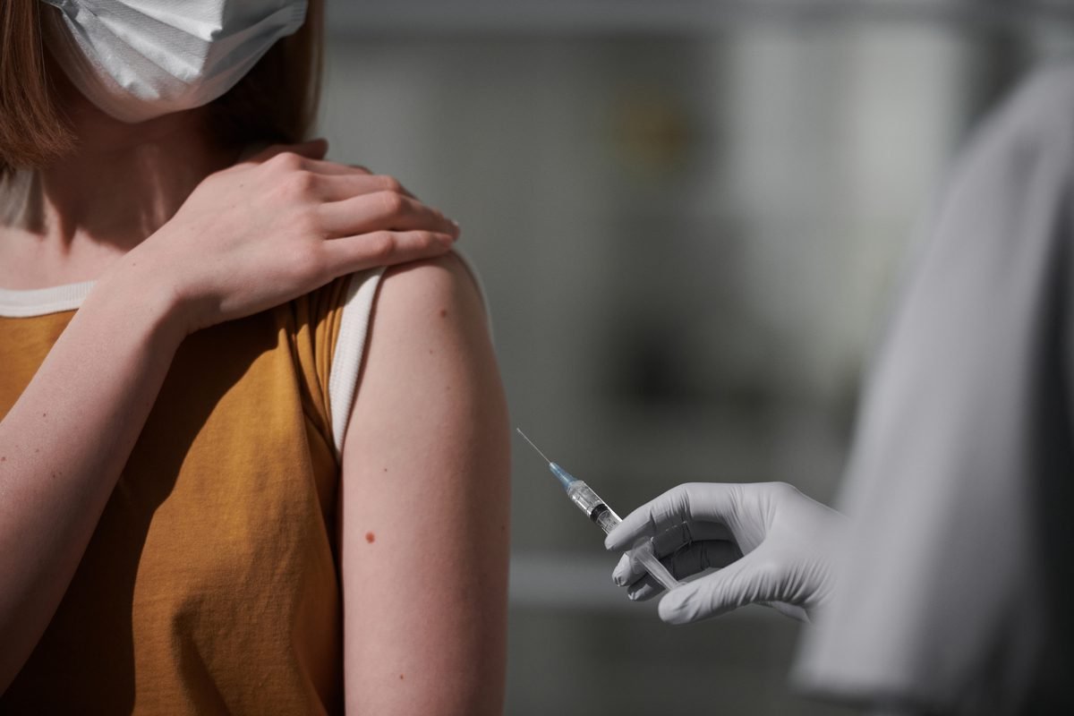 Unrecognizable Woman Getting Vaccine