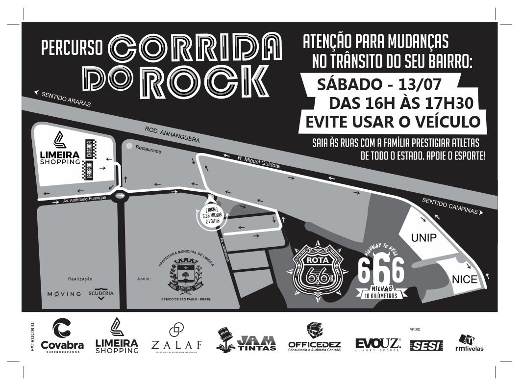 Corrida do Rock Percurso