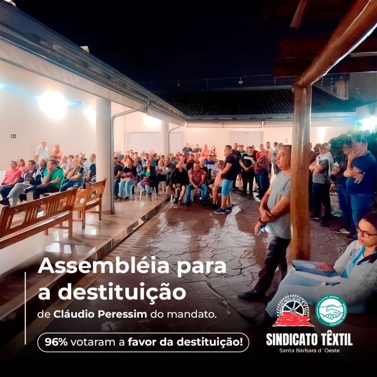Associados decidem por perda de mandato de presidente do Sindicato Têxtil de Santa Bárbara d’Oeste 1 peressim