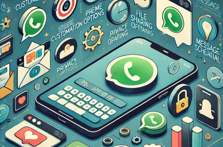 Imagem destacada do artigo sobre as funcionalidades que diferenciam mensageiros alternativos do WhatsApp oficial, incluindo personalização de temas, opções de privacidade, envio de arquivos e agendamento de mensagens.