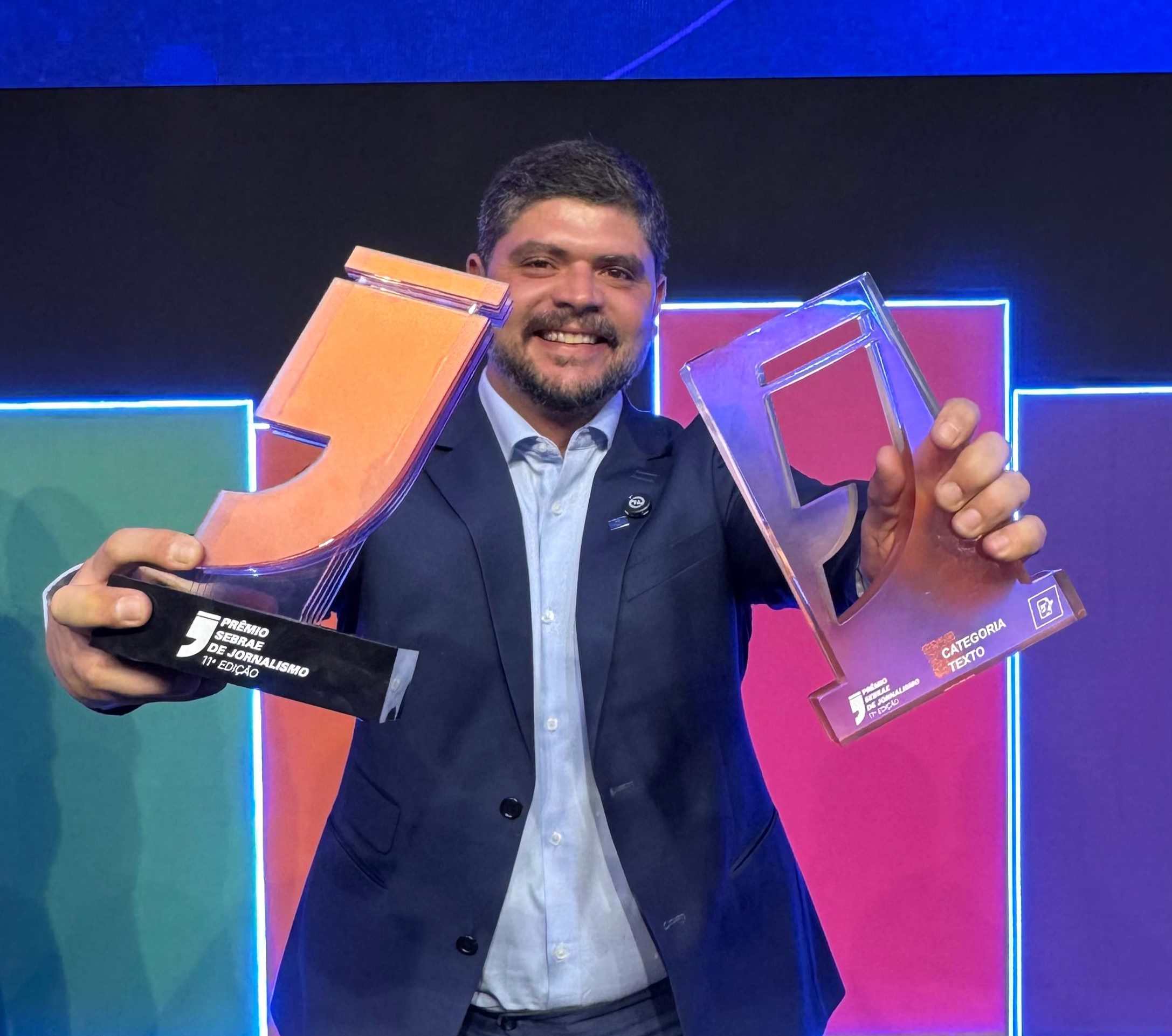 Divulgação/UMC Jornalista Daniel Nardin, do Amazônia Vox, foi vencedor do melhor trabalho em texto e também garantiu o Grande Prêmio Sebrae de Jornalismo