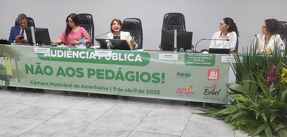 26-06-25-A deputada estadual Professora Bebel durante audiência pública na cidade de Americana, mobilizando a região contra os pedágios na SP-304