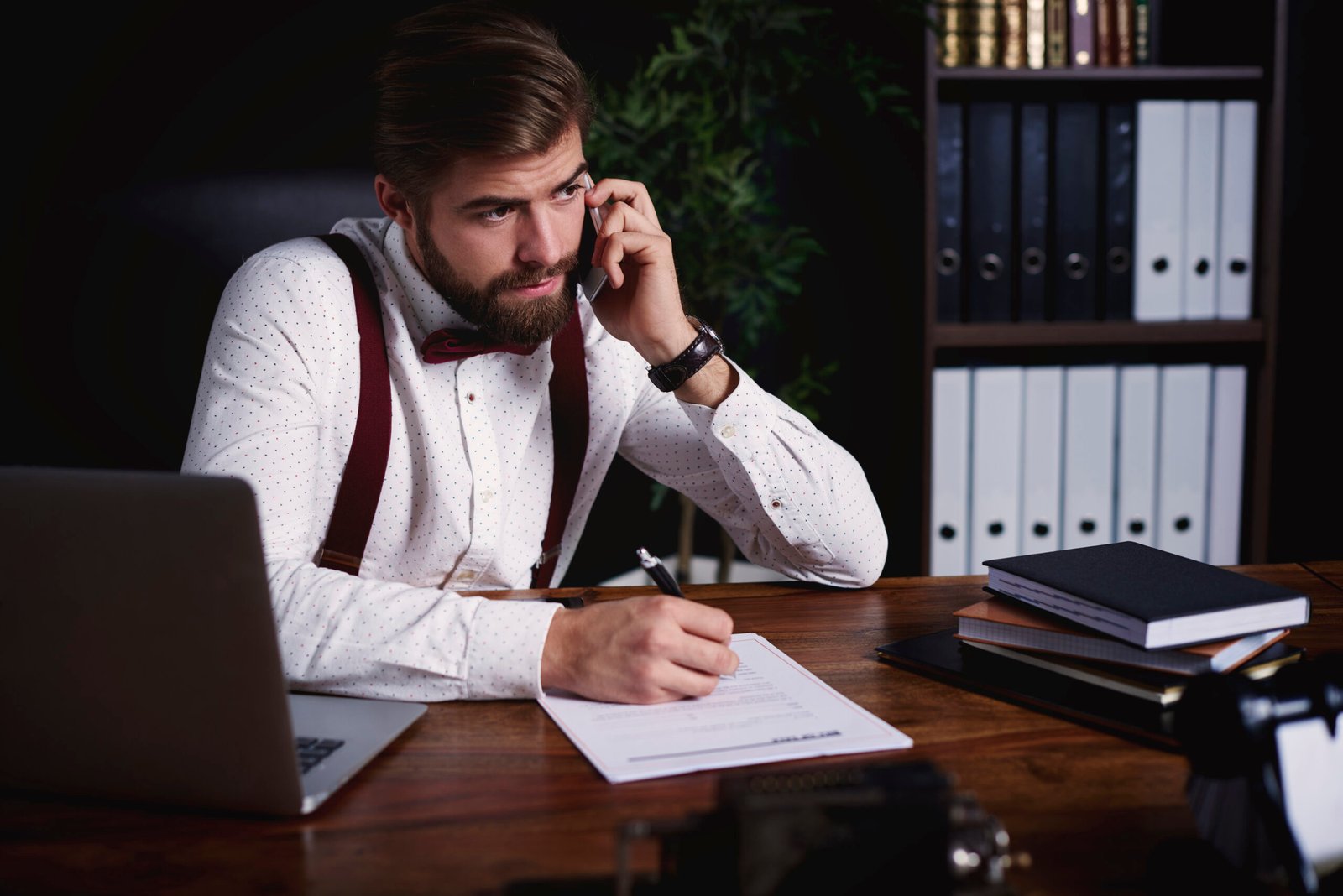 Business person talking by phone