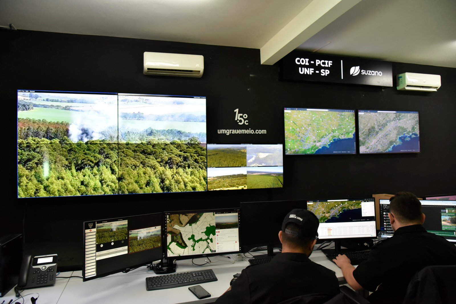 Suzano amplia monitoramento ambiental em São Paulo e reforça combate a incêndios florestais 1 Sala de Monitoramento
