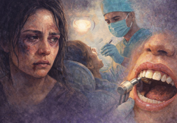 reconstrução dentária para mulheres vítimas de violência