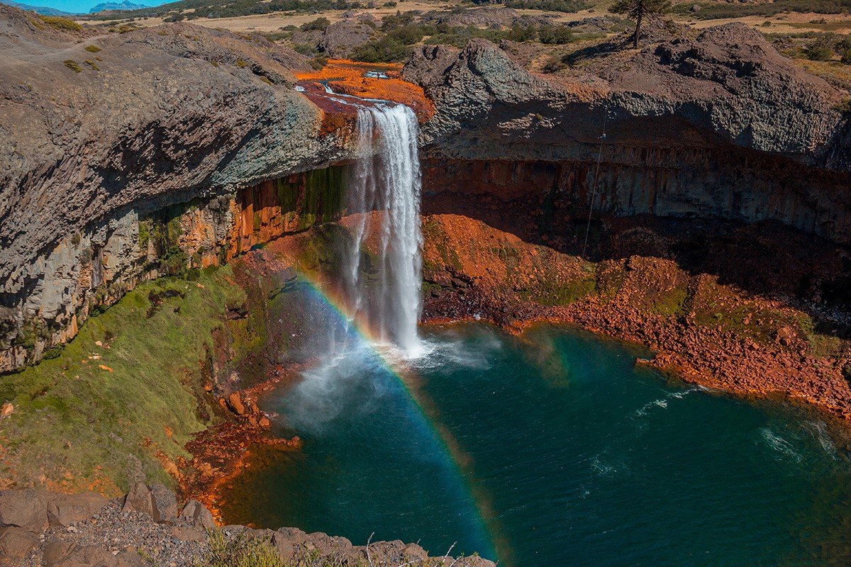 Cachoeira Salto del Agrio, na província de Neuquén, na Patagônia Argentina (Foto: Divulgação)