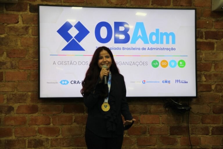 Samara Cunha - medalha de ouro e primeira colocada no RJ e segunda lugar no Brasil na OBAdm 2025