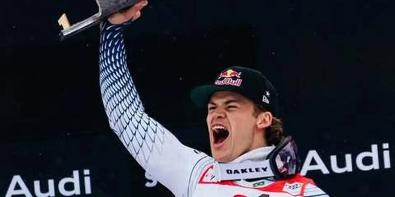 Lucas Pinheiro conquista ouro no slalom gigante na Áustria e